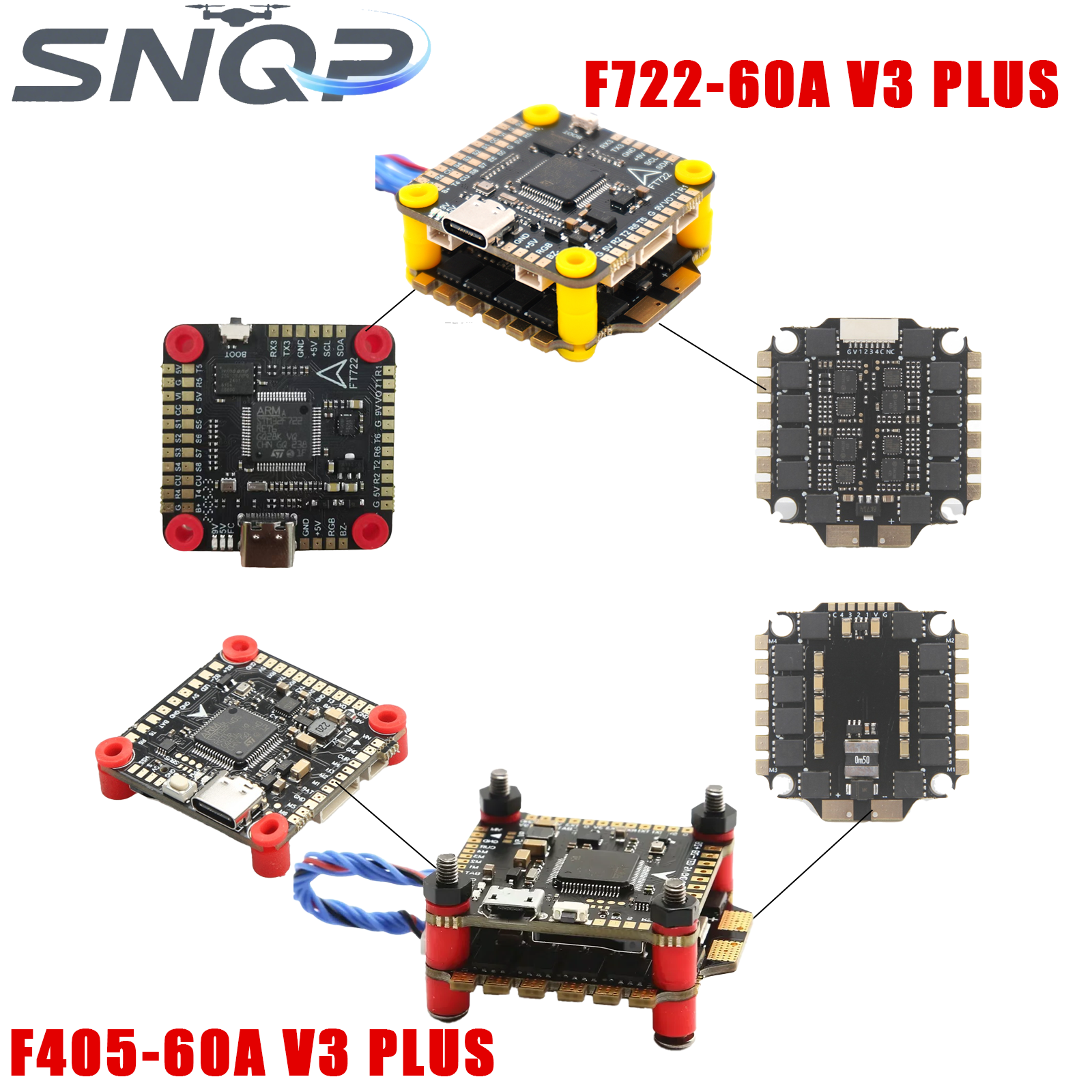 Drone Racing Esc - F405/F722 Triple Flight Controller + 60A