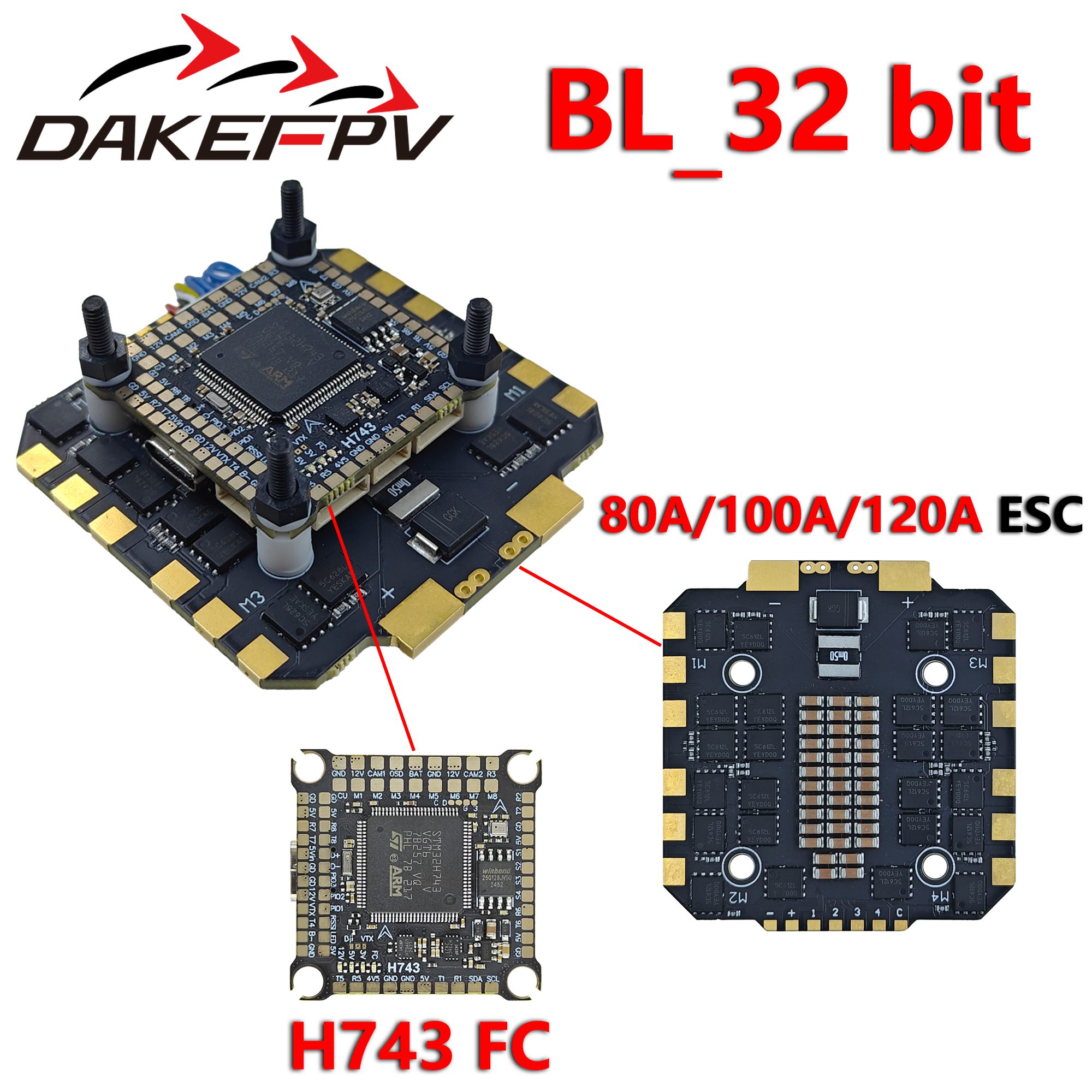Drone Racing Esc - DAKEFPV H743 80A/100A/120A 32-bit ESC H743