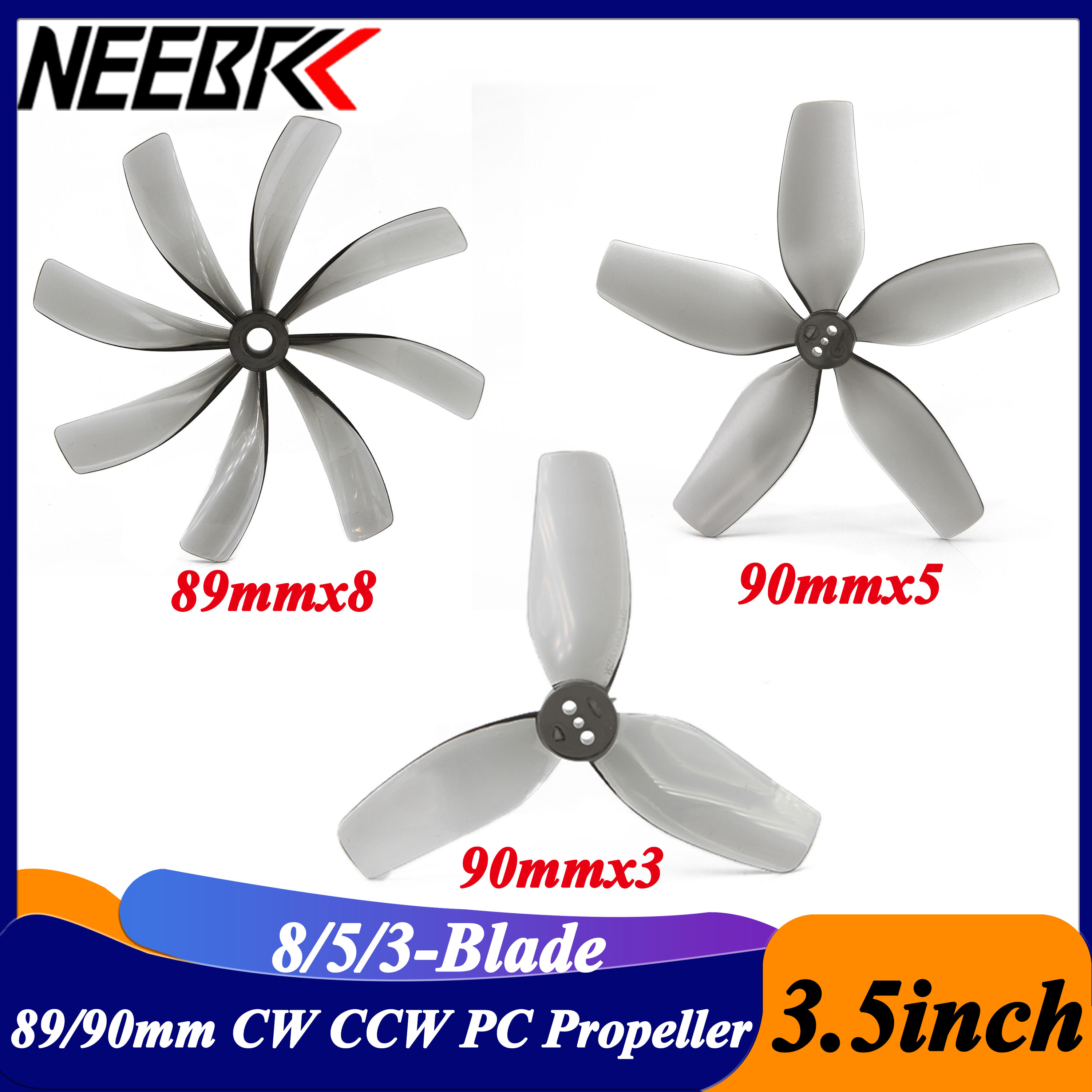 Drone Racing Motor - 2Pairs 3.5inch 89x8 90x5 90x3 8/5/3-blade