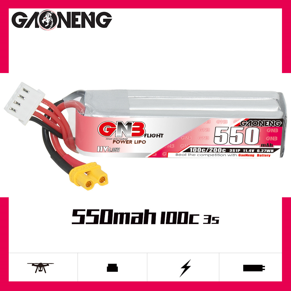 GNB HV 11.4V 550mAh 100C/200C  - Drone Racing Battery review and price