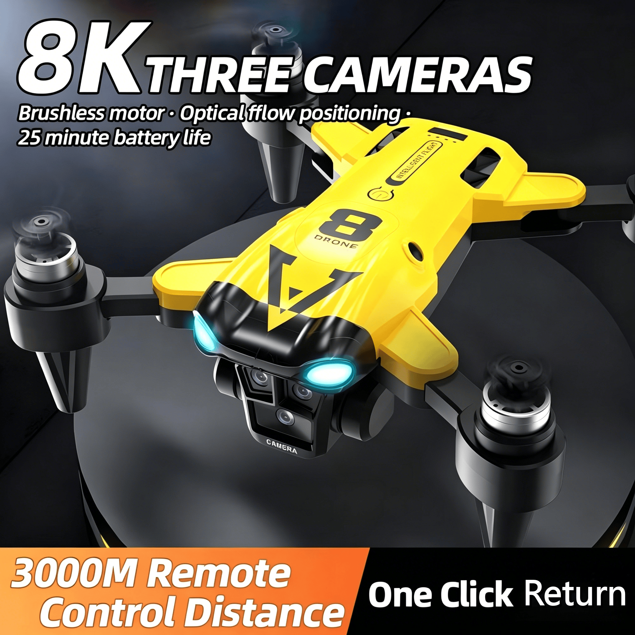 New Quadcopter with Triple Cam - Drone Racing Camera review and price