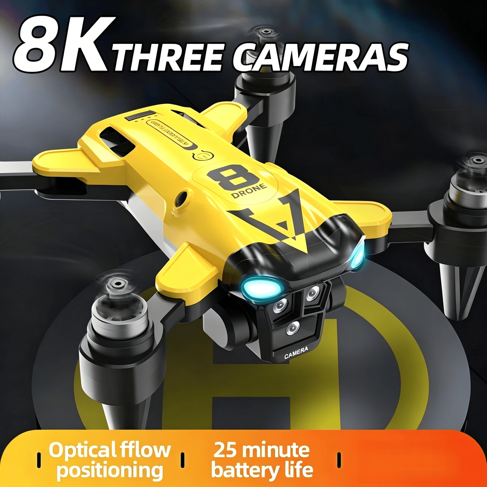 New Quadcopter with Triple Cam - Drone Racing Camera review and price