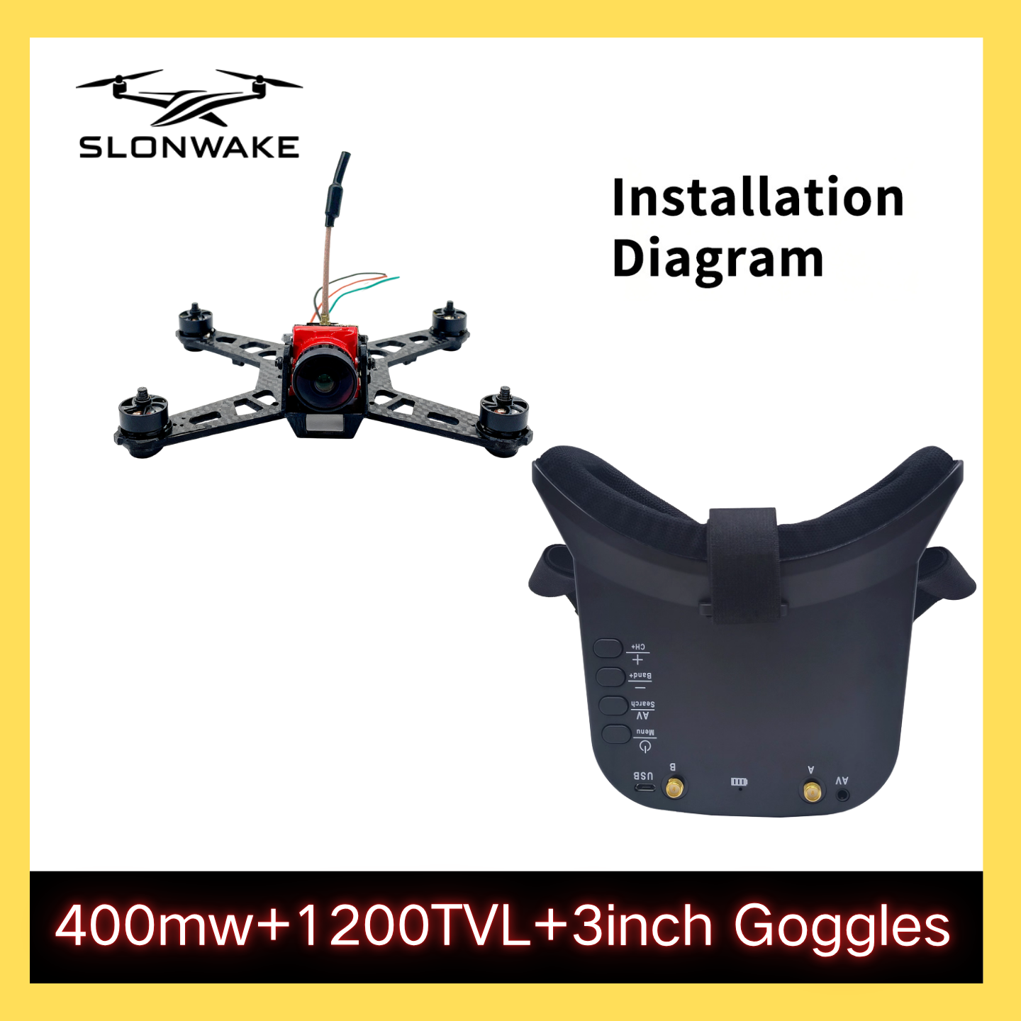 SLONWAKE 5.8G 48CH FPV 400mw V - Drone Racing Frame review and price